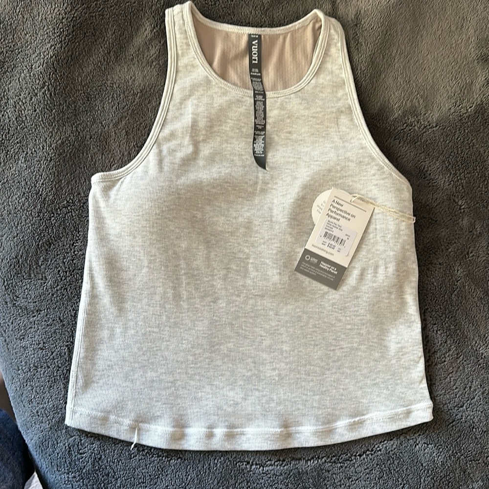 NWT Vuori Mudro Plyo Tank White Heather Grey